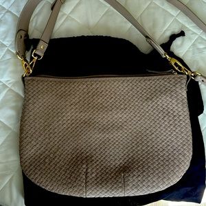 Brand new Quince Italian Leather Handwoven Cresent crossbody